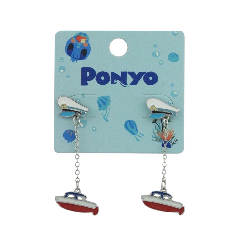NEW Studio Ghibli Ponyo Sosuke Hat & Boat Anime Earrings